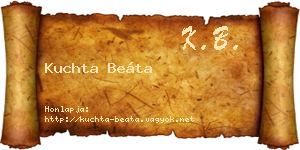 Kuchta Beáta névjegykártya